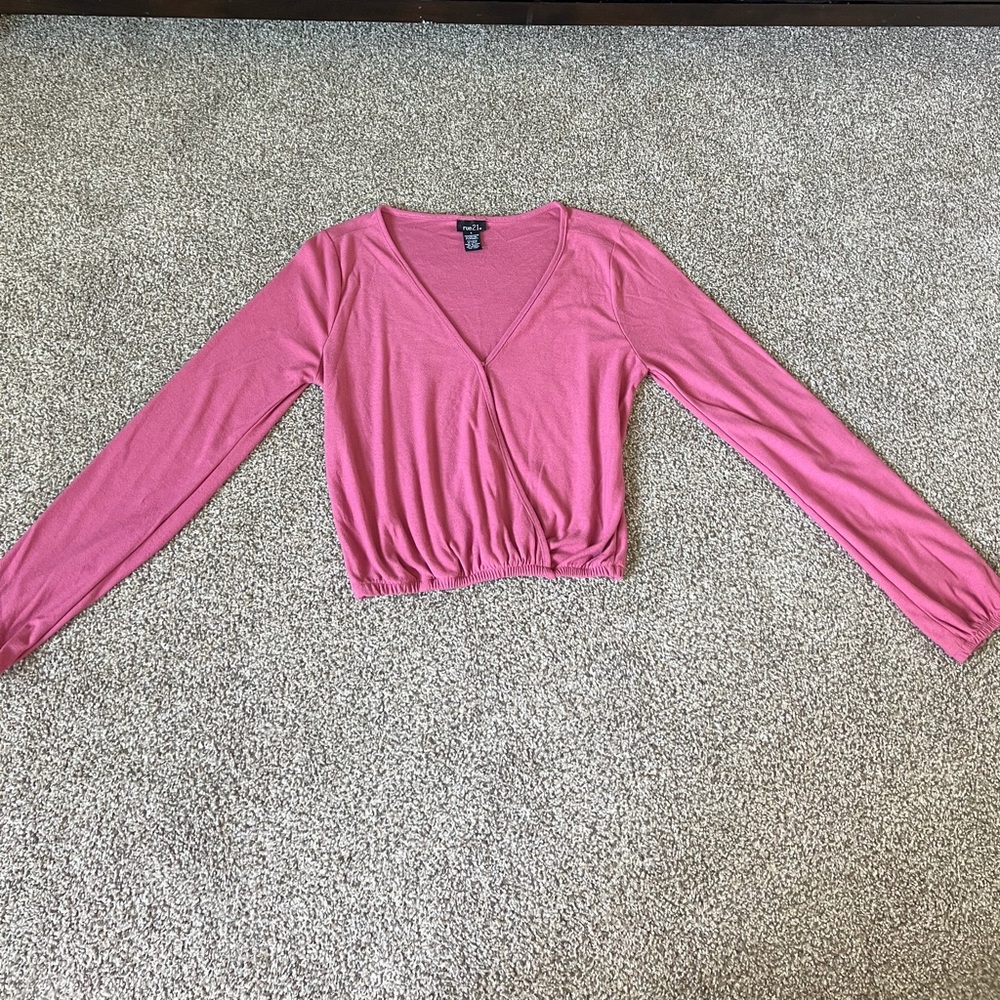 Rue21 Mauve Long Sleeve Crop Top